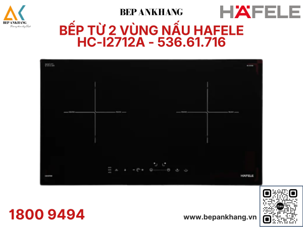 Bếp từ 2 vùng nấu Hafele HC-I2712A - 536.61.716 - Made in Malaysia
